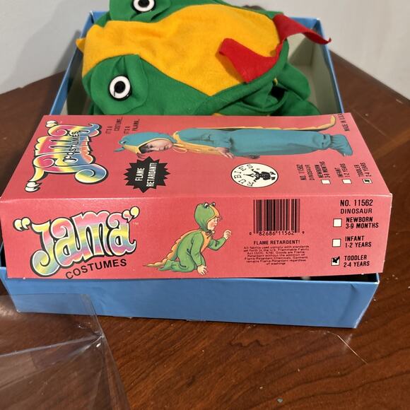 Vintage Rubies JAMA Costume Dinosaur With Original Box Size 2-4 Toddler USA - Picture 12 of 15